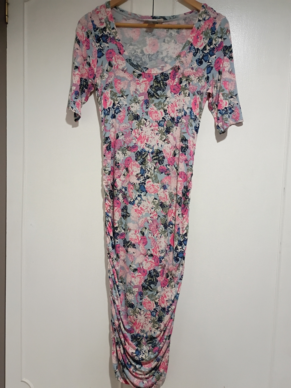 Motherhood Maternity Bodycon Ruched Floral Dress Size XS
